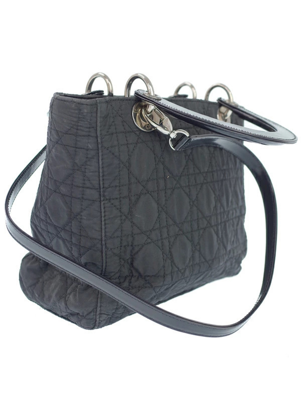 Dior Cannage bag Christian 2way Quilted   Lady Black